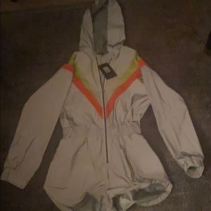 Reflective windbreaker romper